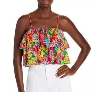 Alice + Olivia Multicolor Floral Ruffle Blouse